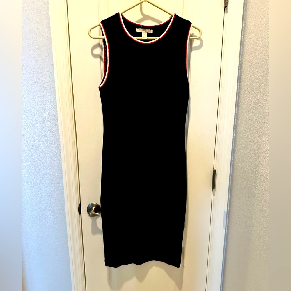 Black ribbed knit dress